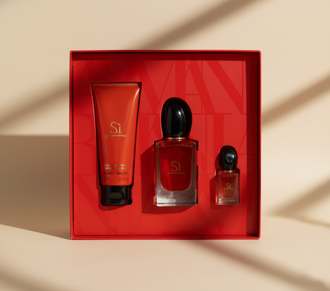 ARMANI 阿瑪尼 紅色摯愛3件套（EDP50ml+EDP7.5ml+body lotion 75ml）