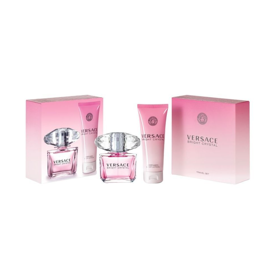 VERSACE Bright Crystal EDT and Body Lotion 90ML+100ML 維沙馳 晶鑽女士淡香水和潤膚露套裝 90毫升+100毫升